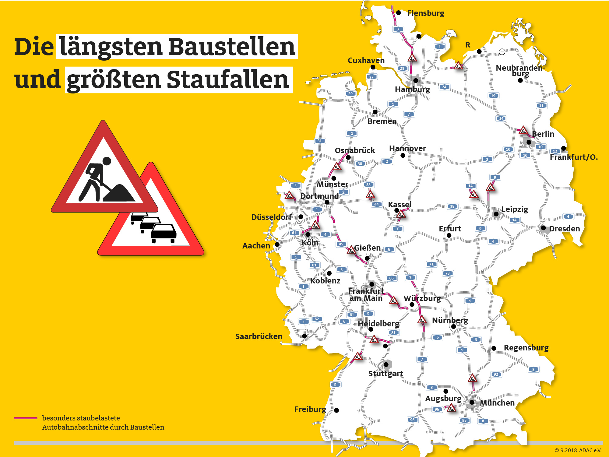 Baustellen auf deutschen Autobahnen