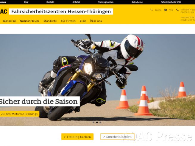 ADAC Fahrsicherheitszentren in Hessen und Thüringen erhalten gemeinsame Website