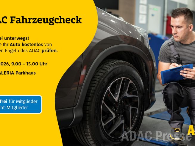 Wer am 23. Mai sein Auto mit nach Wiesbaden bringt, hat auf dem obersten GALERIA-Parkdeck die Möglichkeit, sein Fahrzeug bei den „Gelben Engeln“ des ADAC kostenfrei für die n