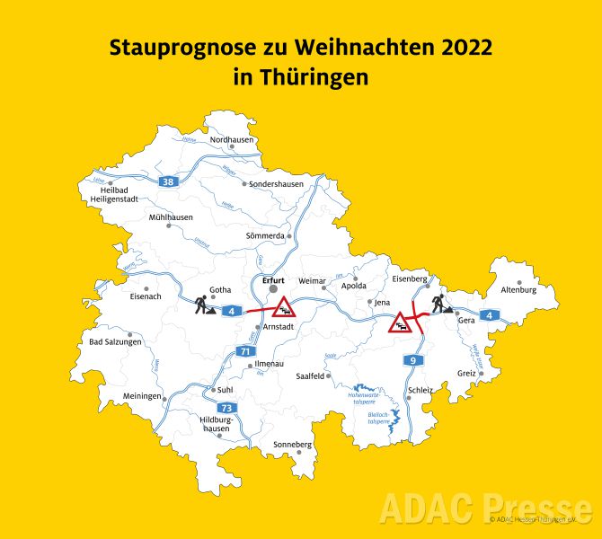 ADAC Stauprognose zum Ferienbeginn in Thüringen