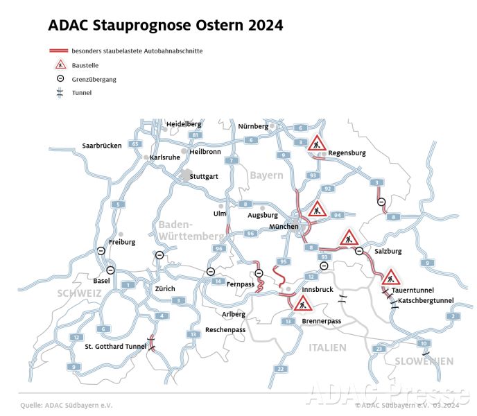 ADAC Stauprognose Ostern 2024